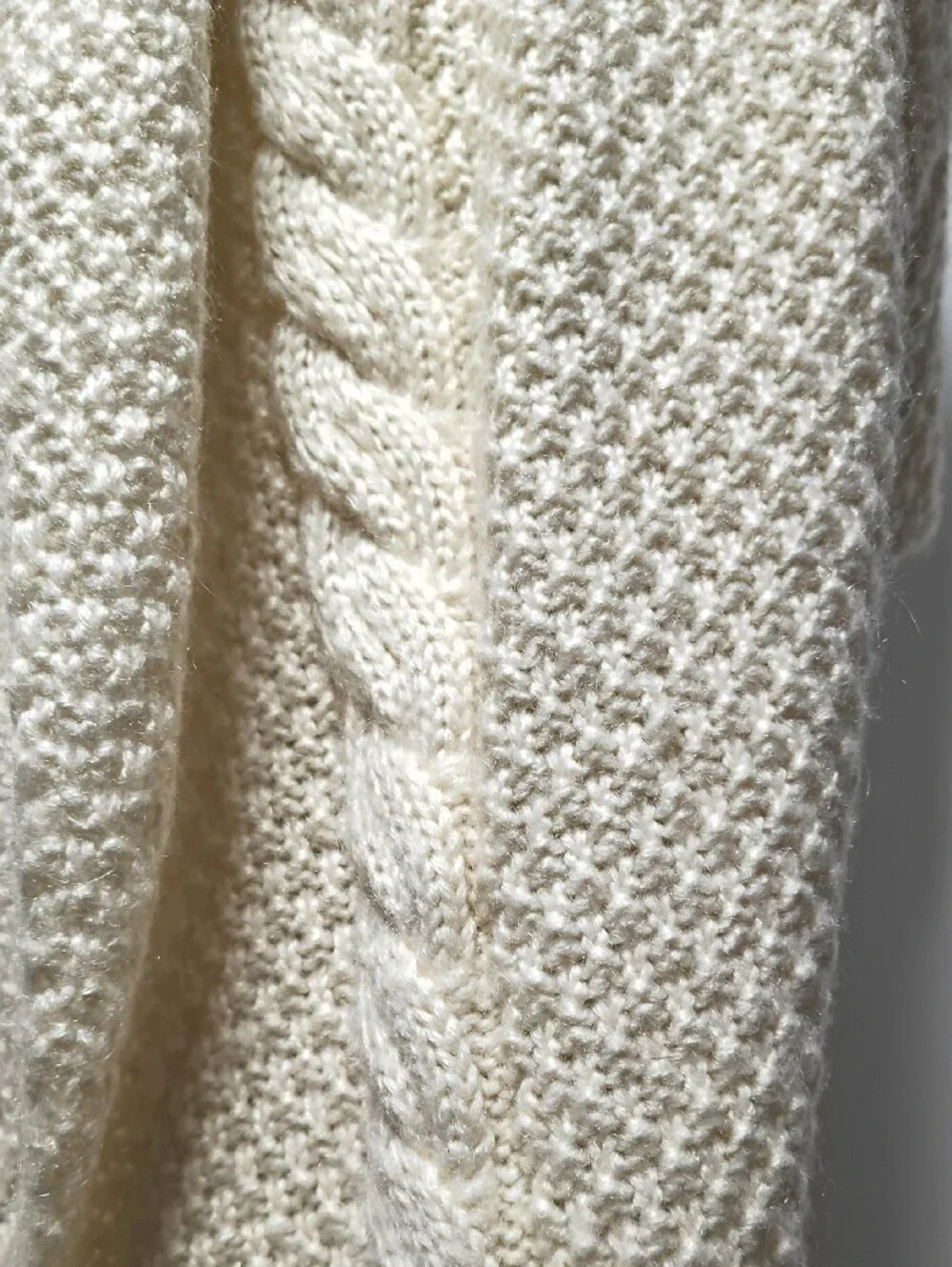 GAP Cream Cable Knit Open-Front Wrap